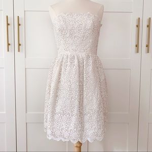 Jill Stuart Crochet Lace Strapless Dress